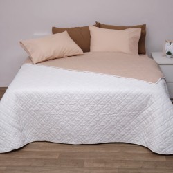 Κουβερλί Μονό Δίχρωμο 5100 Μπέζ-Εκρού Microfiber Viopros (160x240) 1Τεμ