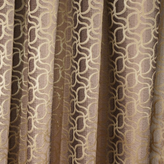 Κουρτίνα Με Τρέσα Curtains Ρεβέκα Brown Jacquard Viopros (140x270) 1Τεμ