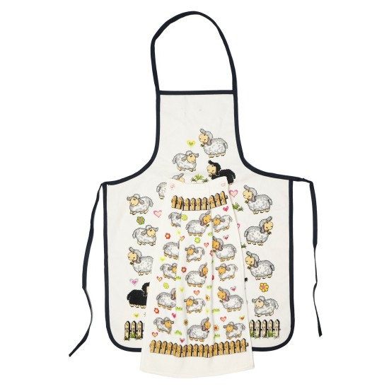 Σετ Κουζίνας 1 Ποδιά Ολόσωμη & 1 Ποτηρόπανο Σχ.10 Cotton Viopros 2Τεμ