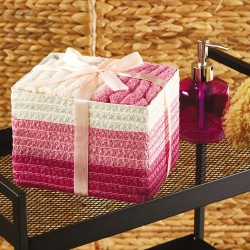 Πετσέτες Λαβέτες Σετ Σε Καλάθι Δώρου LV04 Cotton White Egg (30x30) 12Τεμ