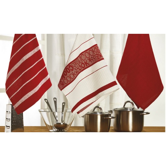 Ποτηρόπανα Σετ ΠΟΤ11-1 Cotton White Egg (50x70) 3Τεμ