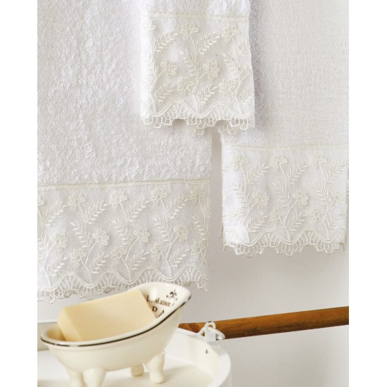 Πετσέτες Σετ Bath Towels T059-2 Cotton White Egg 3Τεμ