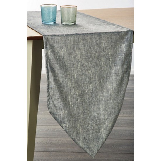 Τραβέρσα D0163-4 Silver Με Βελούδινη Υφή White Egg (40x180) 1Τεμ