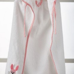 Κάπα Βρεφική 19 White-Pink Cotton White Egg (75x75) 1Τεμ
