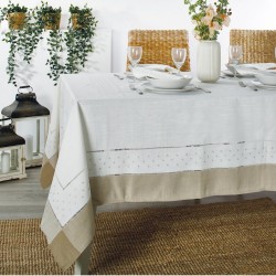 Τραπεζομάντηλο Με Κέντημα 13776 Cotton White Egg (140x140) 1Τεμ