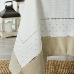 Τραπεζομάντηλο Με Κέντημα 13776 Cotton White Egg (140x140) 1Τεμ