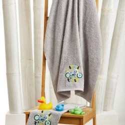 Πετσέτες Παιδικές Με Κέντημα Σετ R096 Cotton White Egg 2Τεμ