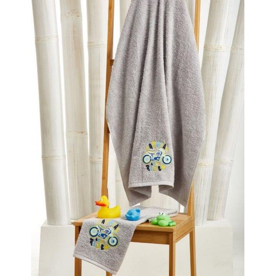 Πετσέτες Παιδικές Με Κέντημα Σετ R096 Cotton White Egg 2Τεμ