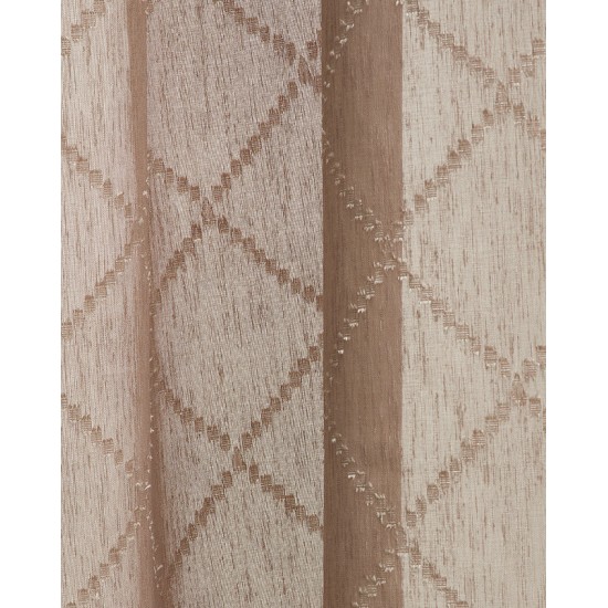 Κουρτίνα Με Τρέσα K0104-4 Sand White Egg (270Πx280Υ) 1Τεμ