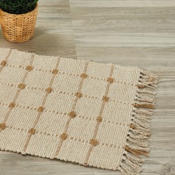 Χαλάκι Κουζίνας ΠΑΤ56 Jute Cotton White Egg (50x80) 1Τεμ