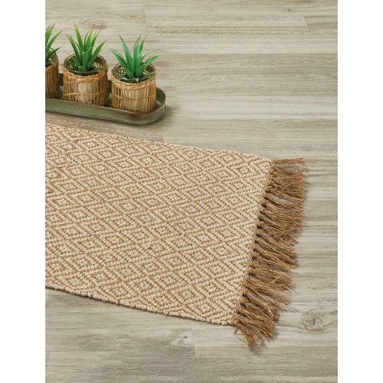 Χαλάκι Κουζίνας ΠΑΤ58 Jute Cotton White Egg (50x80) 1Τεμ