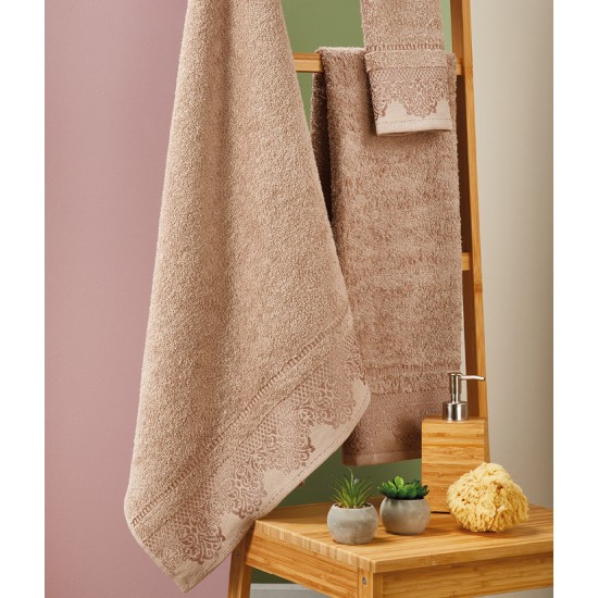 Πετσέτες Σετ Bath Towels T084-5 Cotton White Egg 3Τεμ Πετσέτες Σετ Bath Towels T084-5 Cotton White Egg 3Τεμ