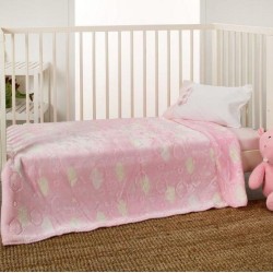 Κουβέρτα Βρεφική Βελουτέ Κούνιας KB200-1 Pink White Egg (110x140) 1Τεμ