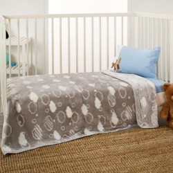 Κουβέρτα Βρεφική Βελουτέ Κούνιας KB201-2 Grey White Egg (110x140) 1Τεμ