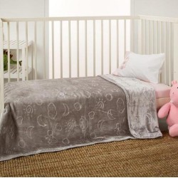 Κουβέρτα Βρεφική Βελουτέ Κούνιας KB202-2 Grey White Egg (110x140) 1Τεμ