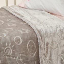 Κουβέρτα Βρεφική Βελουτέ Κούνιας KB202-2 Grey White Egg (110x140) 1Τεμ