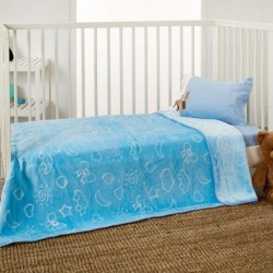 Κουβέρτα Βρεφική Βελουτέ Κούνιας KB202-4 Blue White Egg (110x140) 1Τεμ