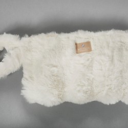 Γούνινο Νεσεσσέρ Με Φερμουάρ T400-2 White Με Χερούλο Γούνινο White Egg (19x30) 1Τεμ