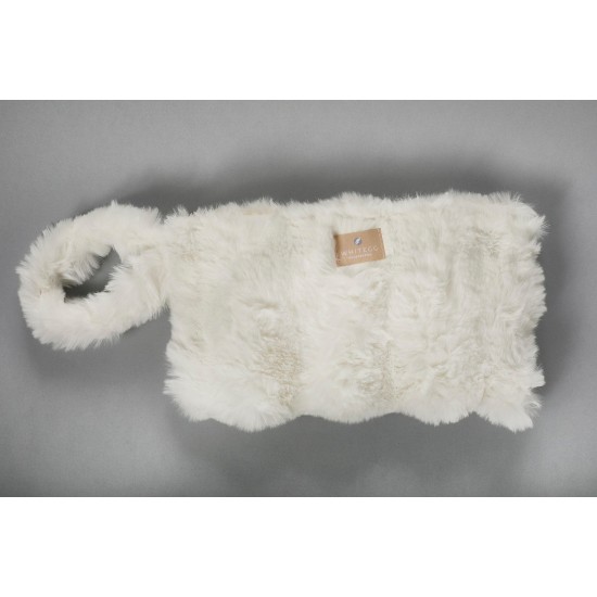 Γούνινο Νεσεσσέρ Με Φερμουάρ T400-2 White Με Χερούλο Γούνινο White Egg (19x30) 1Τεμ