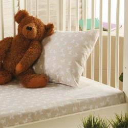 Σεντόνια Βρεφικά Κούνιας Σετ Baby C057/1 Warm Beige Cotton White Egg (120x180) 3Τεμ