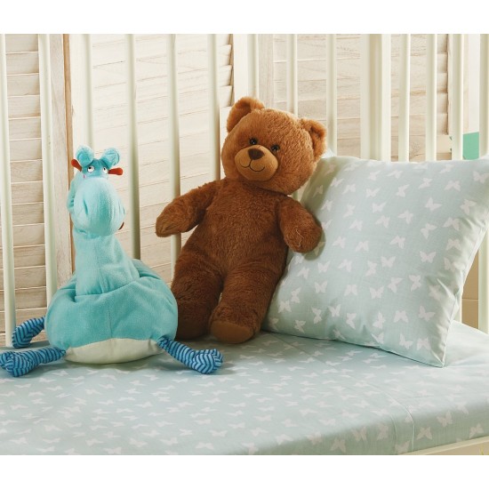 Σεντόνια Βρεφικά Κούνιας Σετ Baby C057/2 Mint Cotton White Egg (120x180) 3Τεμ