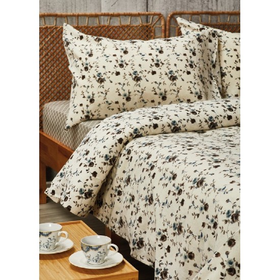 Σεντόνια Φανελένια Μονά Σετ Flannel ΦΑΝ59-2 Cotton White Egg (180x260) 3Τεμ