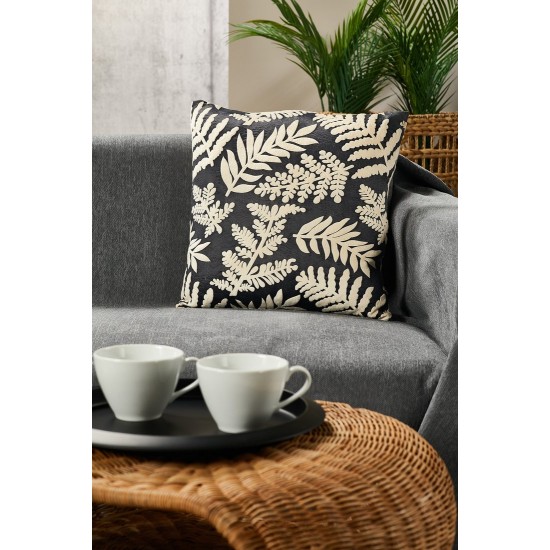 Διακοσμητική Μαξιλαροθήκη D0160-2 Black Velour White Egg (45x45) 1Τεμ