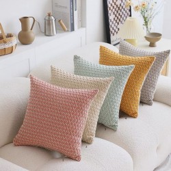 Διακοσμητική Μαξιλαροθήκη Πλεκτή D0200 Cotton White Egg (45x45) 1Τεμ