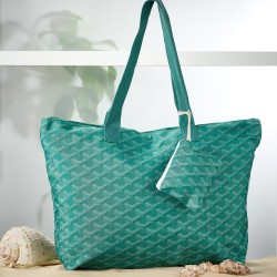 Τσάντα Παραλίας Ώμου Με Χερούλια & Κούμπωμα Tote Bag-23 White Egg (Π37+Μ56+Β12) 1Τεμ