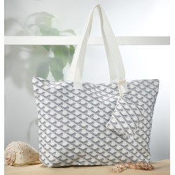 Τσάντα Παραλίας Ώμου Με Χερούλια & Κούμπωμα Tote Bag-26 White Egg (Π37+Μ56+Β12) 1Τεμ