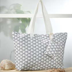 Τσάντα Παραλίας Ώμου Με Χερούλια & Κούμπωμα Tote Bag-26 White Egg (Π37+Μ56+Β12) 1Τεμ