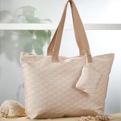 Τσάντα Παραλίας Ώμου Με Χερούλια & Κούμπωμα Tote Bag-27 White Egg (Π37+Μ56+Β12) 1Τεμ
