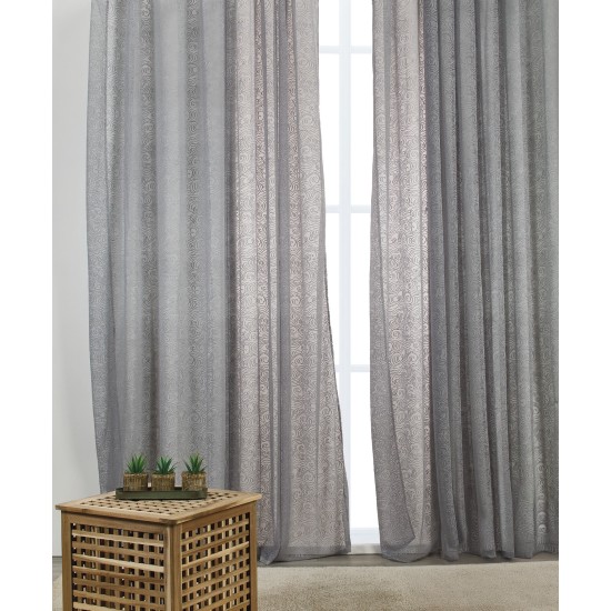 Κουρτίνα Με Τρουκς K0182-2 Grey White Egg (270Πx280Υ) 1Τεμ