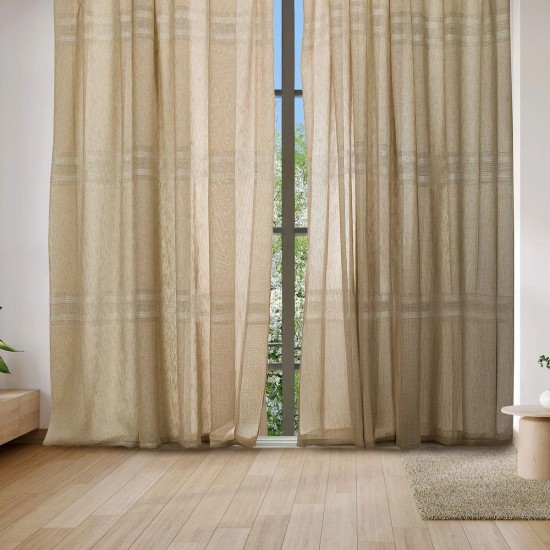 Κουρτίνα Με Τρέσα K0188-7 Beige White Egg (270Πx280Υ) 1Τεμ