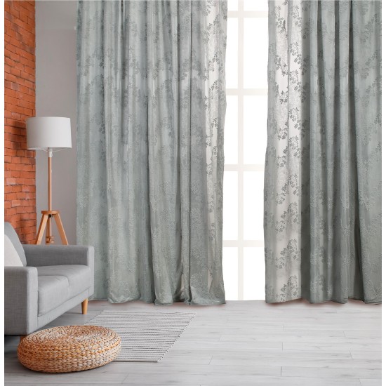 Κουρτίνα Με Τρέσα K0194-3 Light Grey White Egg (270Πx280Υ) 1Τεμ