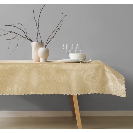 Τραπεζομάντηλο Αλέκιαστο Z158 Beige White Egg (140x180) 1Τεμ