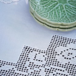 Τραπεζομάντηλο Παραδοσιακό Πλεκτό 1317 Cotton White Egg (140x140) 1Τεμ