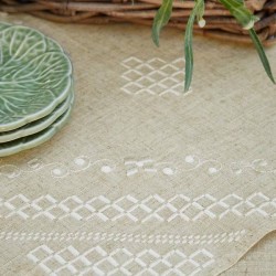 Τραβέρσα 80273 Με Κέντημα Linen White Egg (40x180) 1Τεμ