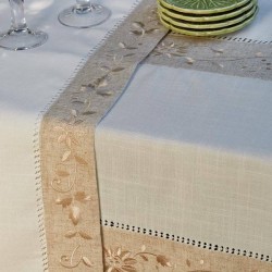 Τραπεζομάντηλο 80280 Με Κέντημα Linen White Egg (180x220) 1Τεμ