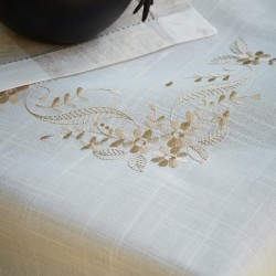 Τραπεζομάντηλο 813 Με Κέντημα Linen White Egg (140x180) 1Τεμ