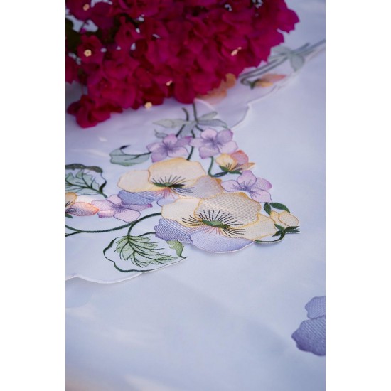 Τραπεζομάντηλο Ροτόντα 581 Με Κέντημα Polycotton White Egg (180Φ) 1Τεμ Τραπεζομάντηλο Ροτόντα 581 Με Κέντημα Polycotton White Egg (180Φ) 1Τεμ