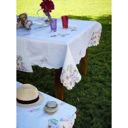 Τραπεζομάντηλο 581 Με Κέντημα Polycotton White Egg (140x140) 1Τεμ