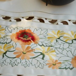Τραβέρσα 204 Με Κέντημα Polycotton White Egg (40x180) 1Τεμ