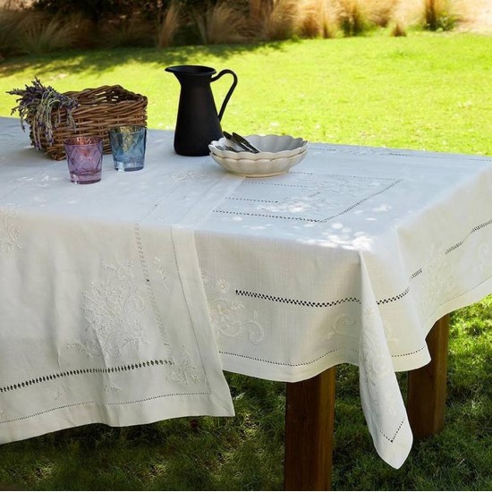Τραπεζομάντηλο 10714 Με Κέντημα Linen White Egg (140x180) 1Τεμ