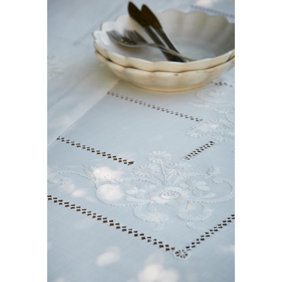 Τραπεζομάντηλο 10714 Με Κέντημα Linen White Egg (140x180) 1Τεμ