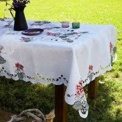 Τραπεζομάντηλο Ροτόντα 428 Με Κέντημα Polycotton White Egg (180Φ) 1Τεμ