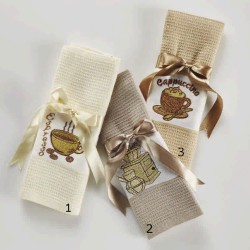 Ποτηρόπανο Σετ Kitchen Φιόγκος A Jacquard Cotton White Egg (50x70) 12Τεμ