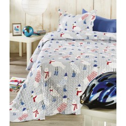 Κουβερλί Παιδικό Μονό Σετ Kids Bed Cover L017 Patchwork Micro White Egg (160x240) 2Τεμ