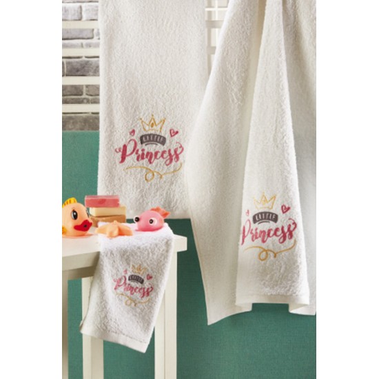 Πετσέτες Βρεφικές Με Κέντημα Σετ Baby Bath P026-2 Cotton White Egg 3Τεμ