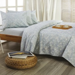 Σεντόνια Υπέρδιπλα Σετ Romance RO34-1 Cotton White Egg (165x200+23 ) Με Λάστιχο 4Τεμ